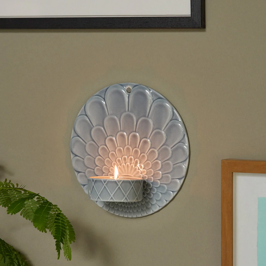 Pipanella Harlequin stor væghængt fyrfadsstage / Blå/Grå