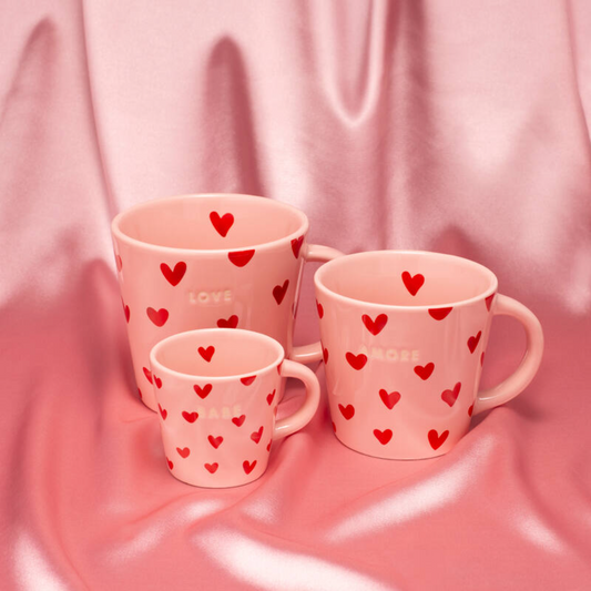 Ceramic espresso cup hearts - BABE pink 80ml
