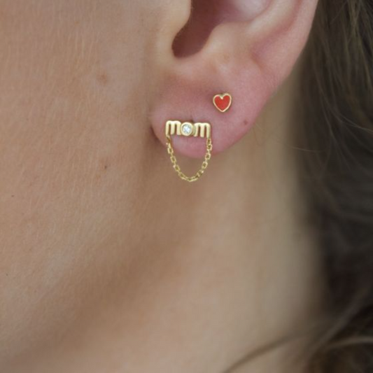 Ny Wow Mom Mini with Chain Earring / Guld