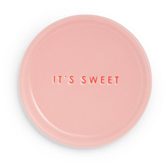 Ceramic petit four plate - IT'S SWEET pink ø8.5cm