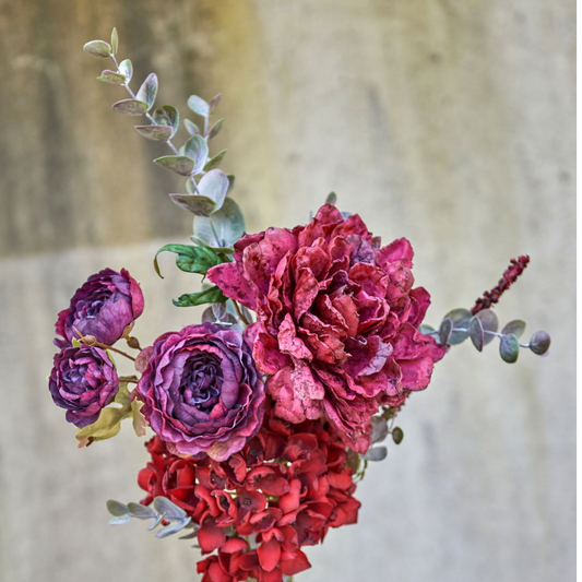 Hortensia / Rød / stilk 45 cm