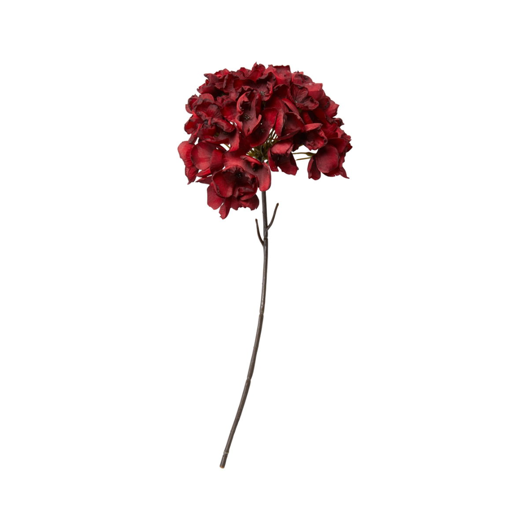 Hortensia / Rød / stilk 45 cm