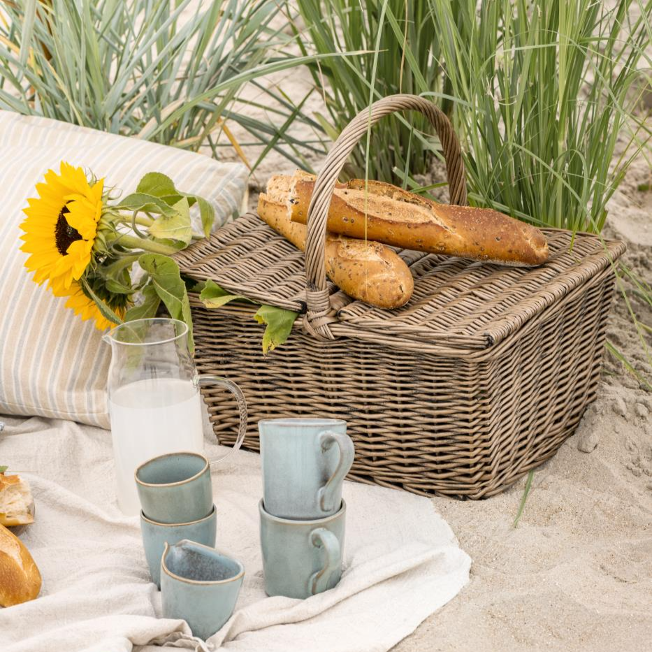 Picnickurv m/låg og hank på tværs