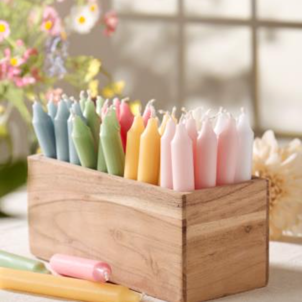 Kronelys lyserød rustik