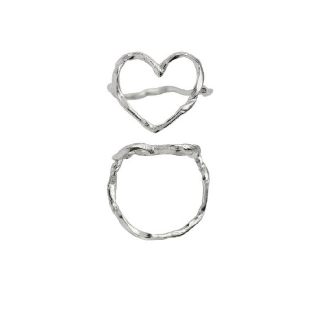 Funky Heart Ring Silver