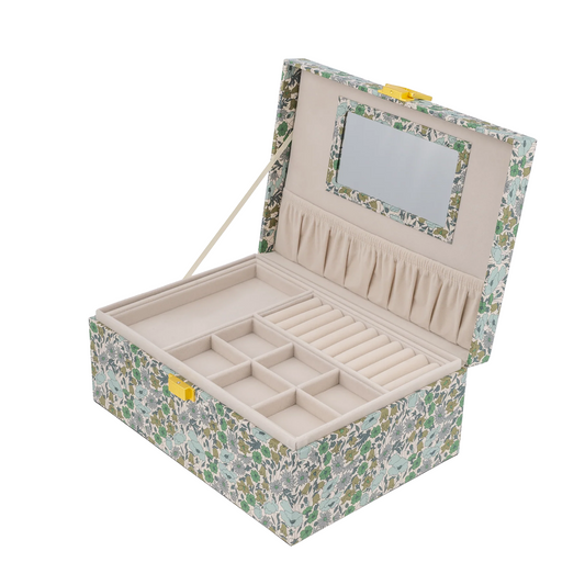 Jewelry box square / Liberty Poppy and Daisy Teal