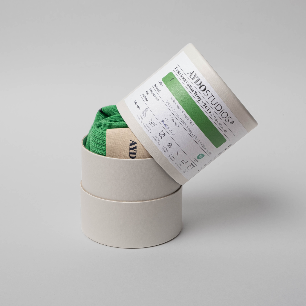 Tennis Sock Cotton Terry / Mid Calf / Kelly Green