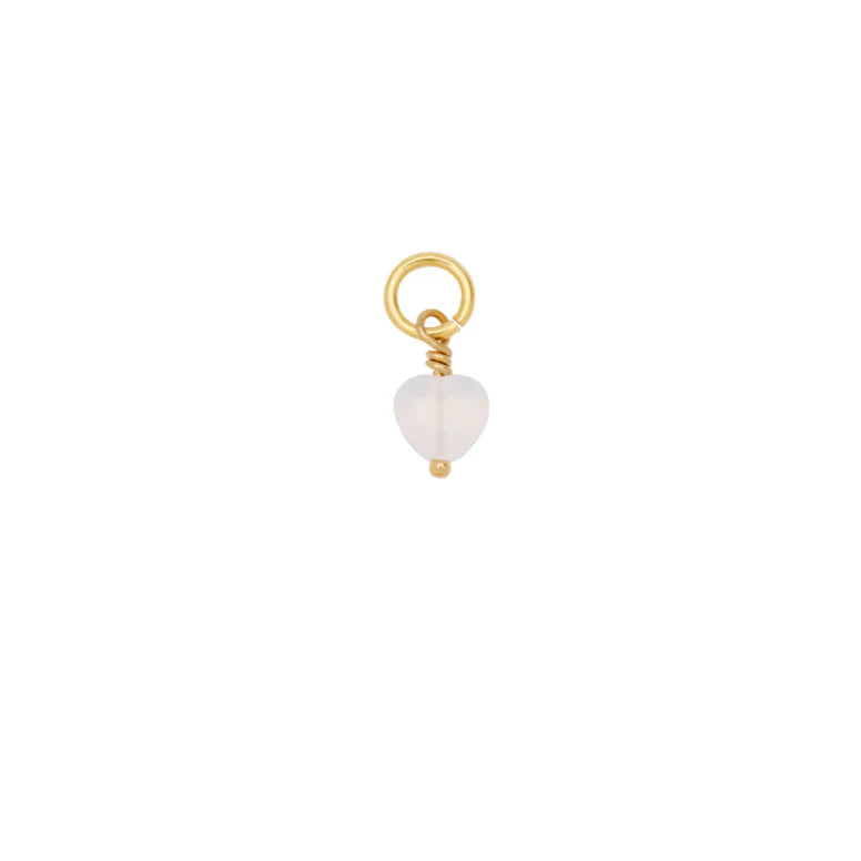 French mini heart vedhæng / Opal
