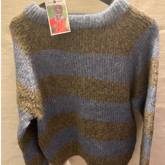 Peace sweater / Grå & Blå