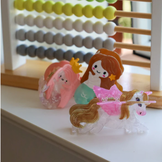 Enhjørning Hårklemme / Hvid/Pink