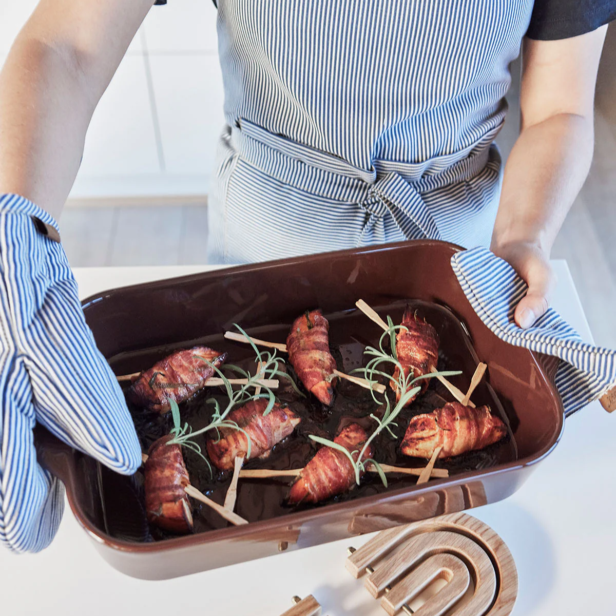Striped Denim forklæde