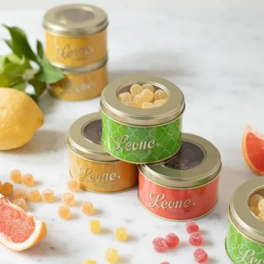 Assorterede citrusgeléer i metalæske - 150 gr.