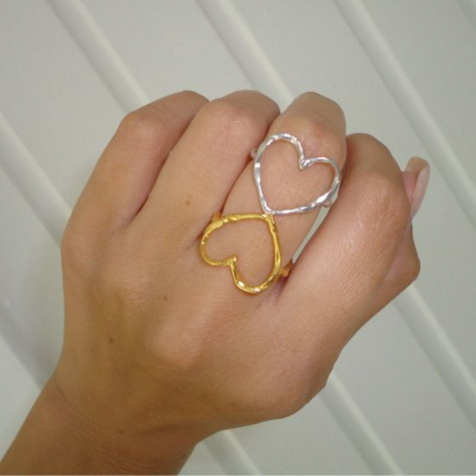 Funky Heart Ring Silver