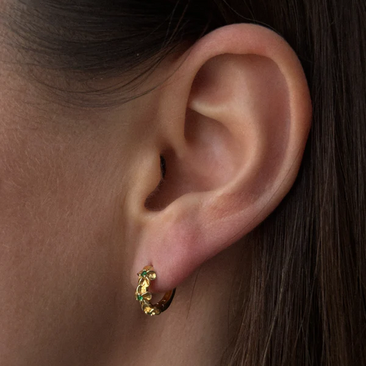 Aster Crystal hoops / Midnight