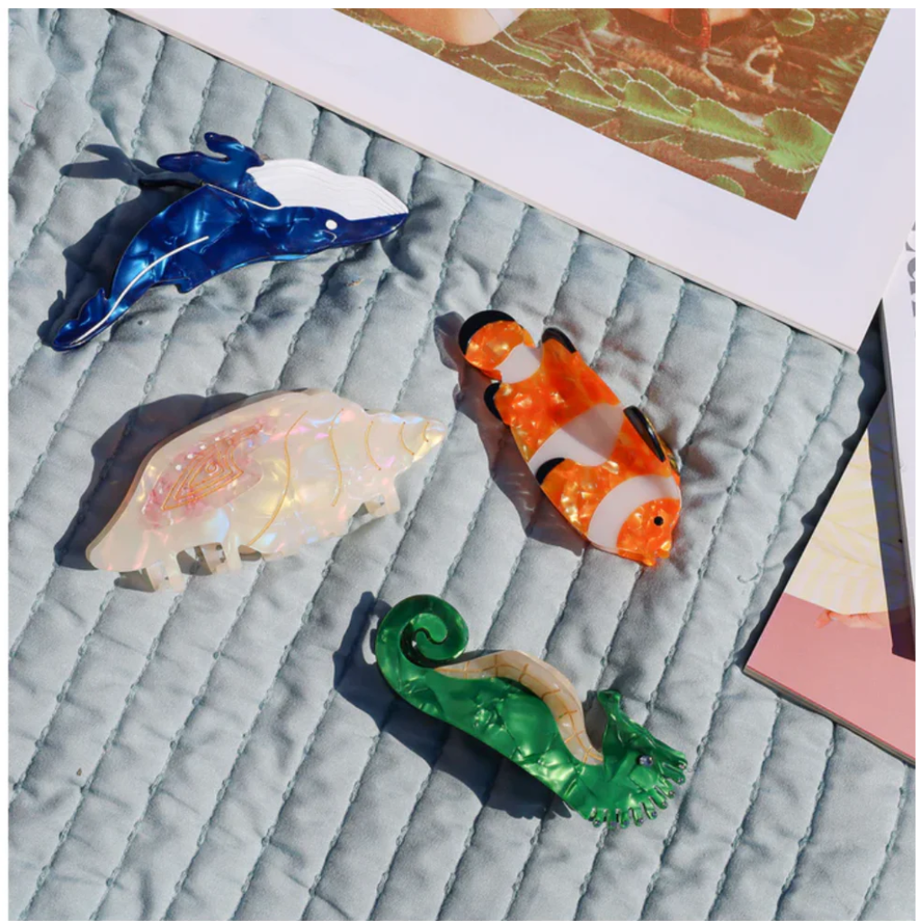 Spurv Hårklemme / Sort/Råhvid