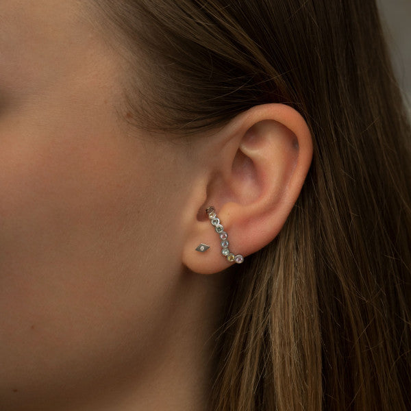 Petit harlekin earring piece silver