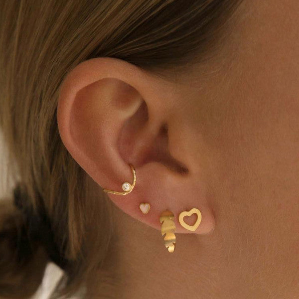 Petit open love heart earring