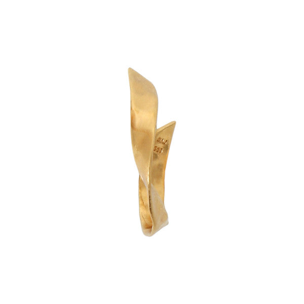 Twisted hammered creol earring left