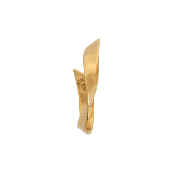Twisted hammered creol earring right