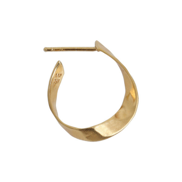 Twisted hammered creol earring right