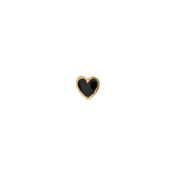Petit love heart black enamel