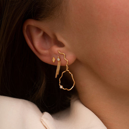 Petit harlekin earring piece gold