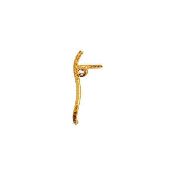 Petit dot wave earring with champagne stone