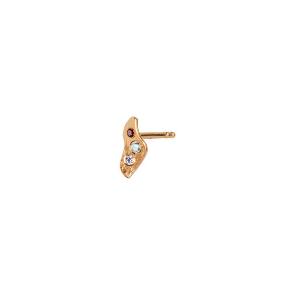 Tres petit ile de l'amour earring with burgundy, iceblue and light purple