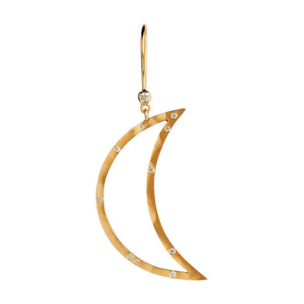 Big bella moon with stones earring