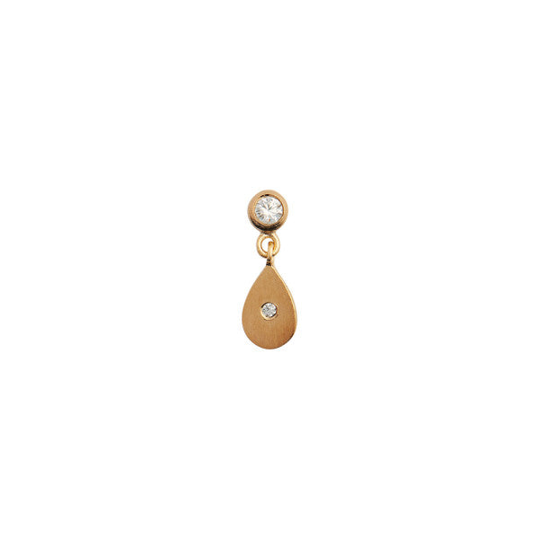 Big dot with sparkling teardrop earring