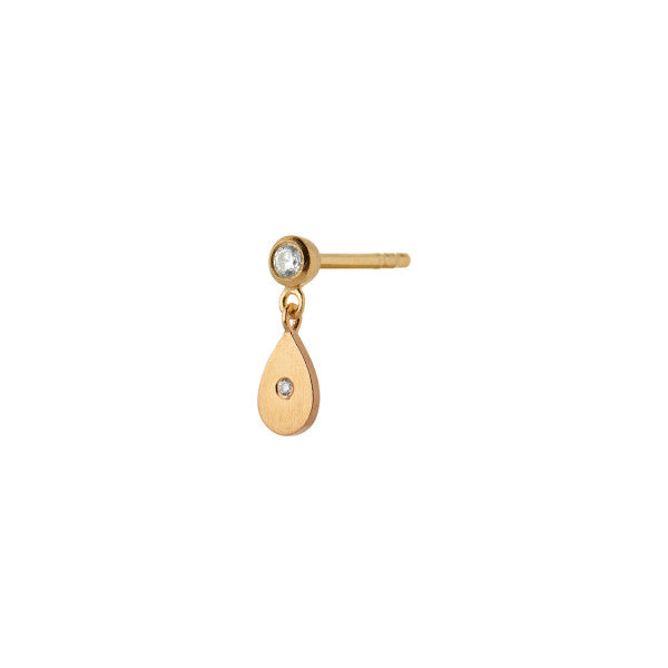 Big dot with sparkling teardrop earring