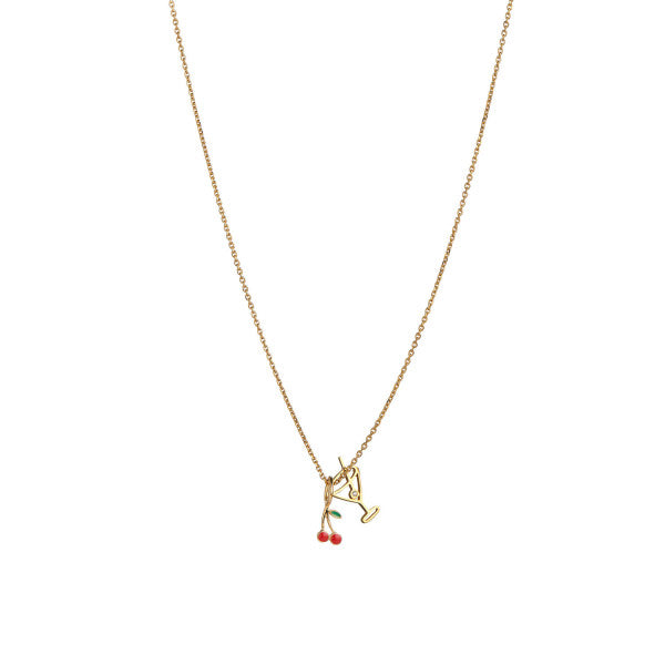 Plain pendant chain short gold