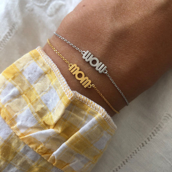 Wow mom bracelet silver