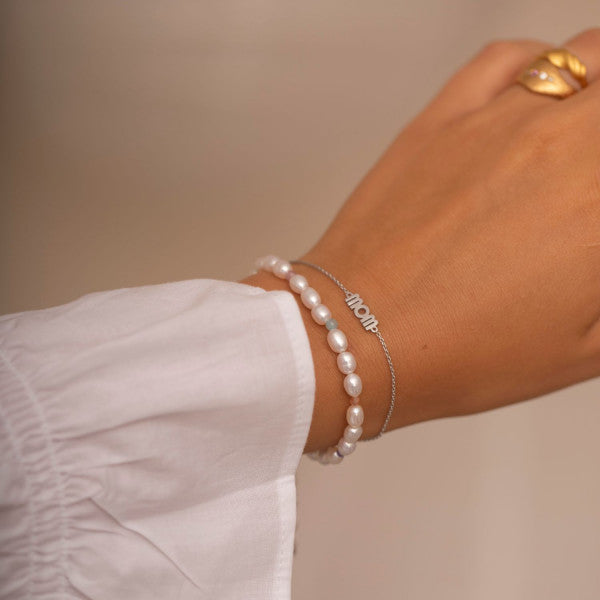 Wow mom bracelet silver