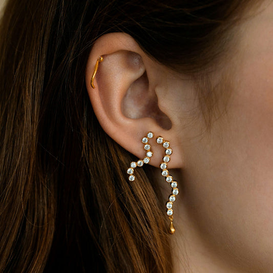 Midnight sparkle earring long - right