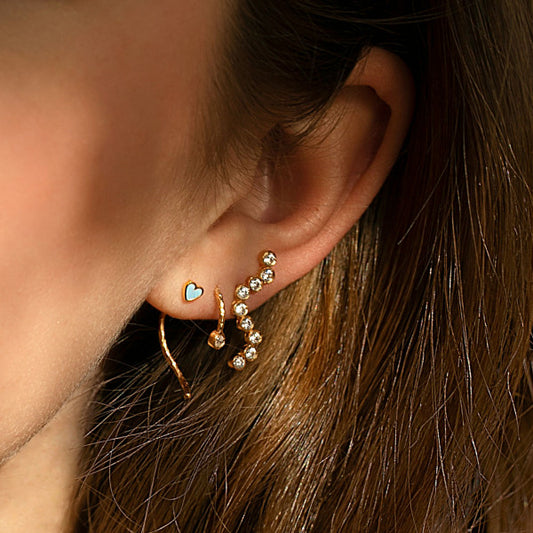 Petit love heart light blue enamel