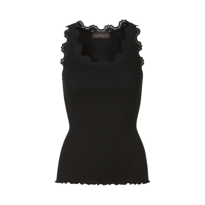 Silketop med blonder / Black