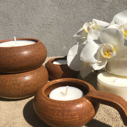 Kop til store fyrfadslys / Hasselnød