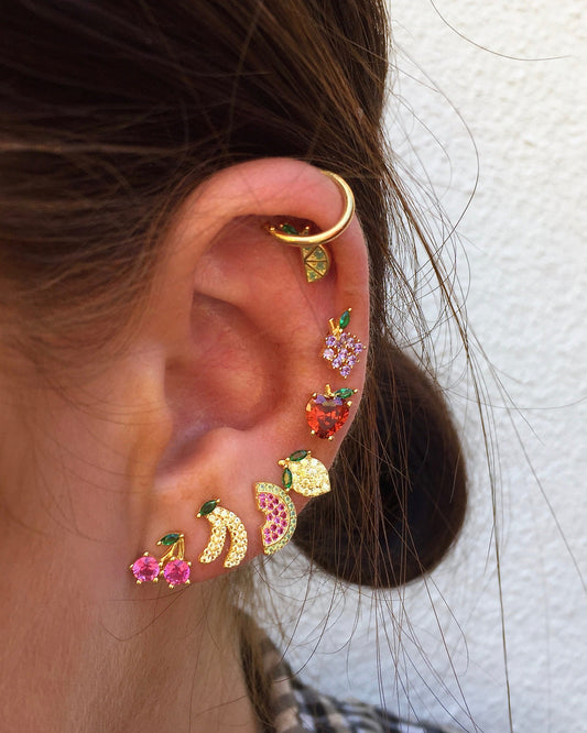 Banana crystal stud