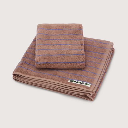 Naram Guest towel / Camel & Ultramarine blue