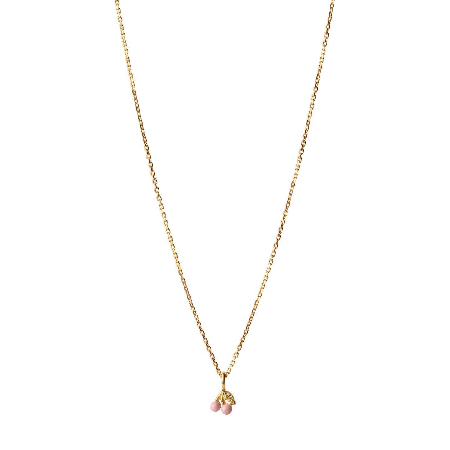 Cherry necklace / Light pink