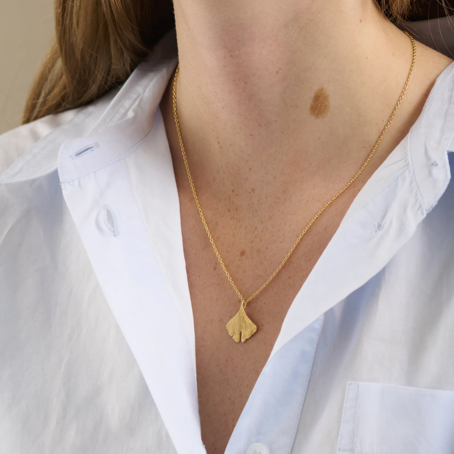 Biloba necklace silver