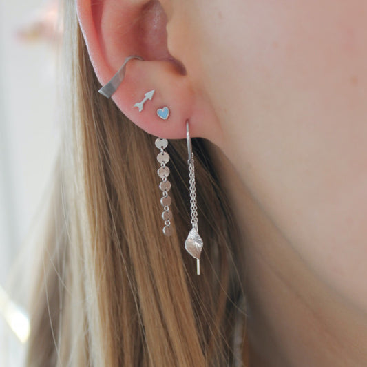 Petit love heart light blue enamel silver