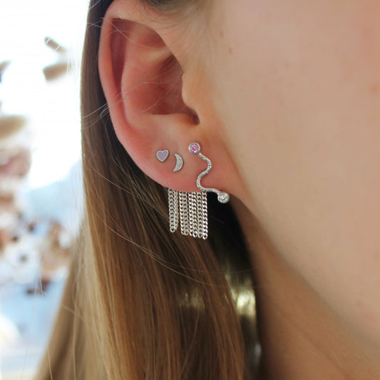 Tout petit bella moon earring silver
