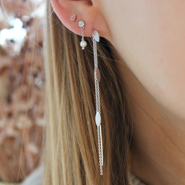 Tres petit etoile earring with pearl silver