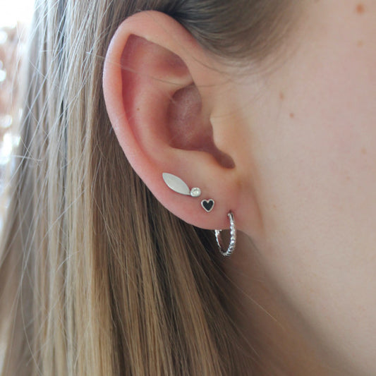 Petit tinsel creol earring piece silver