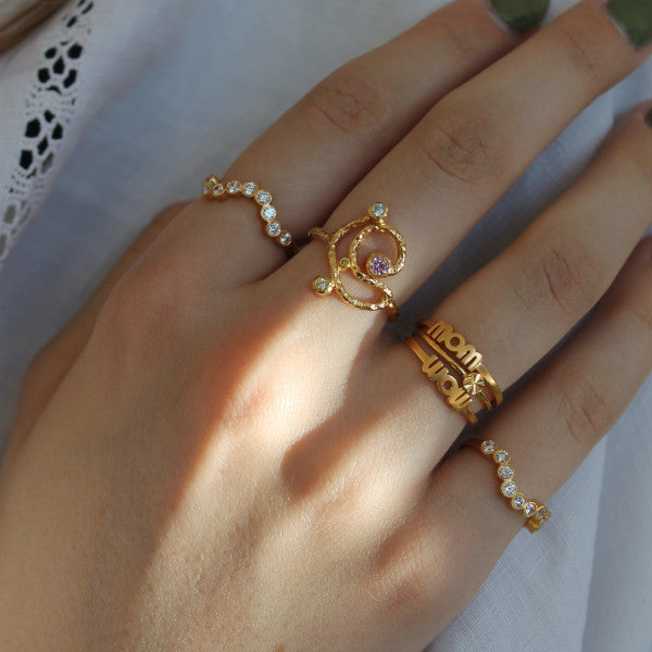 Wow mom ring silver