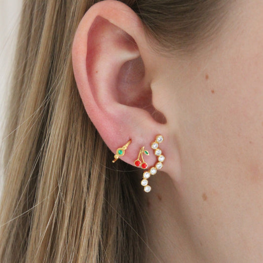 Petit cherry earring / Red