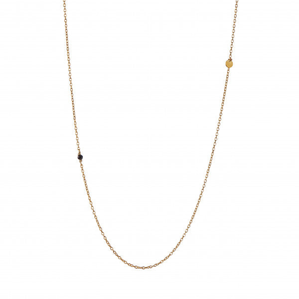 Pendant chain with petit coin and black spinel necklace