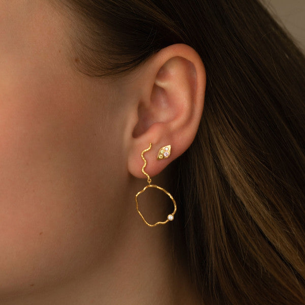 Petit ile de l'amour with Stones earring / Light pink sorbet